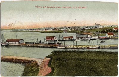 , Town of Souris and Harbor, P.E. Island (0558), PEI Postcards