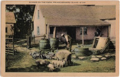 , Dinner on the Farm, Prince Edward Island (0542), PEI Postcards
