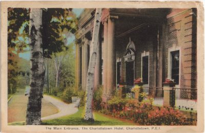 , The Main Entrance, The Charlottetown Hotel, Charlottetown, P.E.I. (0607), PEI Postcards