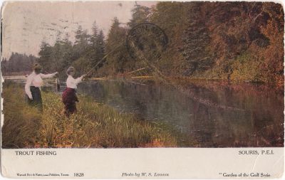 , Trout Fishing Souris, P.E.I. (0617), PEI Postcards