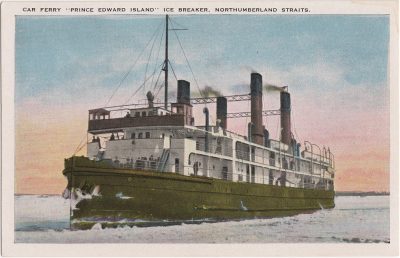 , Car Ferry “Prince Edward Island” Ice Breaker, Northumberland Straits. (0586), PEI Postcards