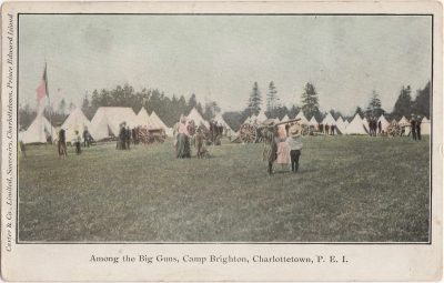 , Among the Big Guns, Camp Brighton, Charlottetown, P.E.I. (0130), PEI Postcards