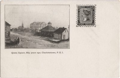, Queen Square, fifty years ago, Charlottetown, P.E.I. (0239), PEI Postcards