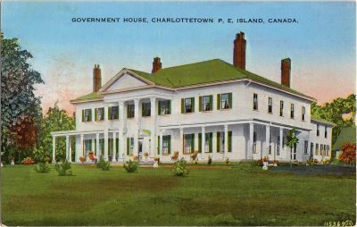 , Government House, Charlottetown, P.E. Island, Canada. (0293), PEI Postcards