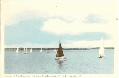 , Sailing in Charlottetown Harbour, Charlottetown, P.E.I. Canada. (0329), PEI Postcards