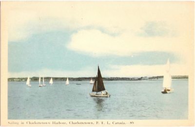 , Sailing in Charlottetown Harbour, Charlottetown, P.E.I. Canada. (0361), PEI Postcards