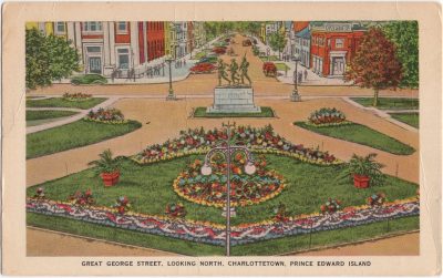 , Great George Street, Looking North, Charlottetown, Prince Edward Island. (0462), PEI Postcards