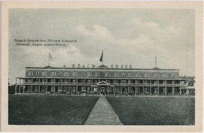 , Beach Grove Inn, Prince Edward Island, from waterfront. (0411), PEI Postcards