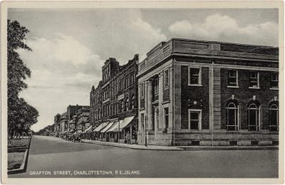 , Grafton Street, Charlottetown, P.E. Jsland. (misspelled) (0421), PEI Postcards