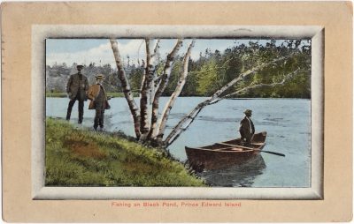 , Fishing on Black Pond, Prince Edward Island (0693), PEI Postcards