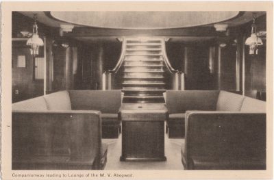 , Companionway leading to Lounge of the M.V. Abegweit (0734), PEI Postcards