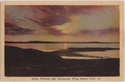 , Sunset, Richmond Bay, Summerside, Prince Edward Island. (0079), PEI Postcards