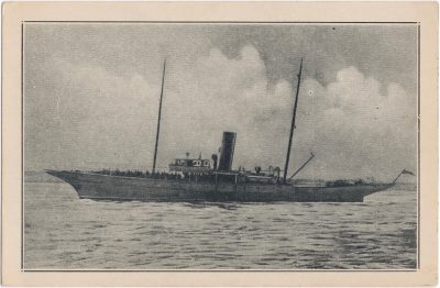 , Four hours in a floating Palace. The all-water way from Pictou to Charlottetown. Daily Summer
    Service via S.S. Hochelaga formerly Morgan’s Private Yacht. Special accommodation for cars. (1178), PEI Postcards