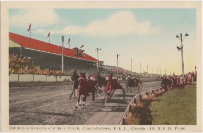 , Exhibition Grounds and Race Track, Charlottetown, P.E.I., Canada. N.F.B. Photo (1379), PEI Postcards