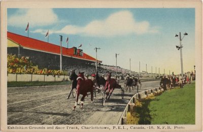 , Exhibition Grounds and Race Track, Charlottetown, P.E.I., Canada. N.F.B. Photo (1382), PEI Postcards