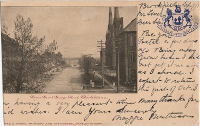 , Lower Great George Street, Charlottetown {card cropped on left} (1444), PEI Postcards