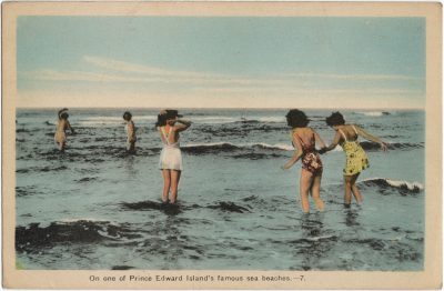 , On one of Prince Edward Island’s famous sea beaches. (1490), PEI Postcards