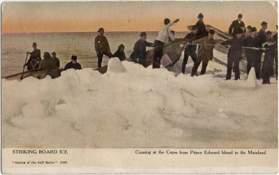 , Striking Board Ice Crossing at the Capes from Prince Edward Island to the Mainland (1914), PEI Postcards