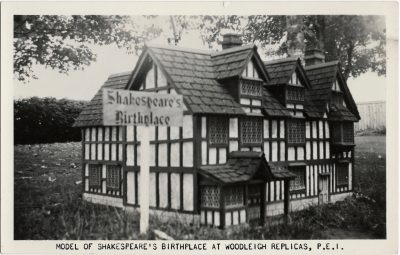 , Model of Shakespeare’s Birthplace at Woodleigh Replicas, P.E.I. (2110), PEI Postcards