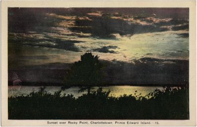 , Sunset over Rocky Point, Charlottetown Prince Edward Island. (2230), PEI Postcards