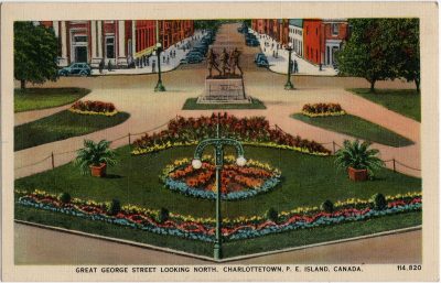 , Great George Street Looking North, Charlottetown, P.E. Island, Canada. (2227), PEI Postcards