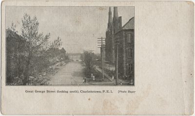 , Great George Street (looking south), Charlottetown, P.E.I. (Photo Bayer) (2929), PEI Postcards