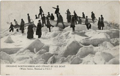 , Crossing Northumberland Strait by Ice Boat (Winter Service, Mainland to P.E.I.) (2951), PEI Postcards