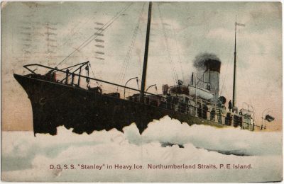 , D.G.S.S. “Stanley” in Heavy Ice. Northumberland Straits, P.E. Island. (3116), PEI Postcards