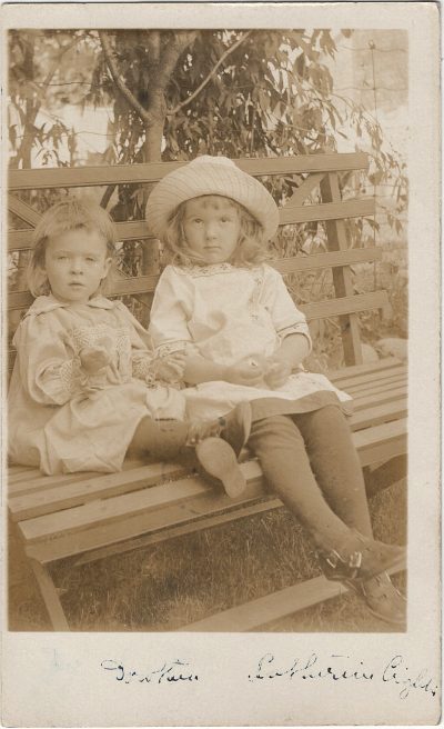 , RPPC of two young girls, names faded; guessing they are family of the Haslams/Colcloughs based on
    provenance. (3219), PEI Postcards